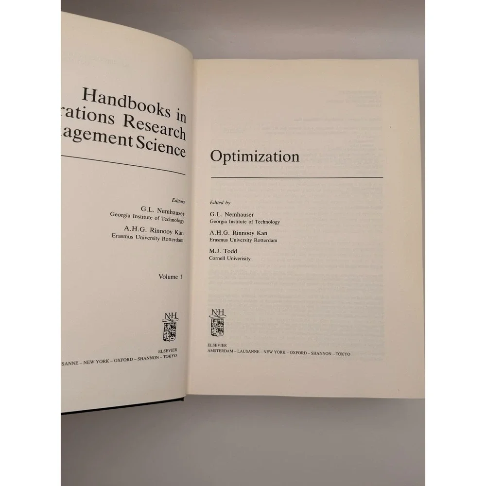 Optimization Vol 1 Nemhauser Rinnooy Kan Todd Hardcover 1994 ISBN 0444872841